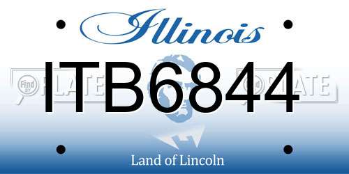 ITB6844 Illinois License Plate