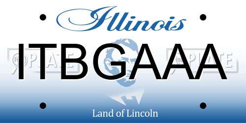 ITBGAAA Illinois License Plate