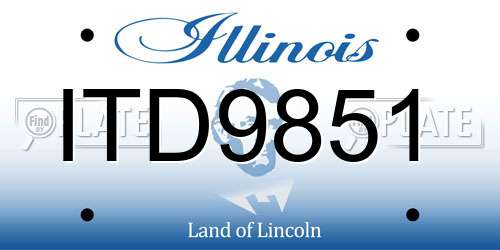 ITD9851 Illinois License Plate
