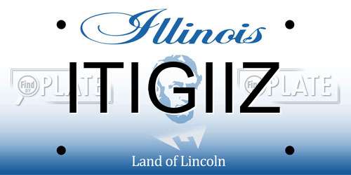 ITIGIIZ Illinois License Plate