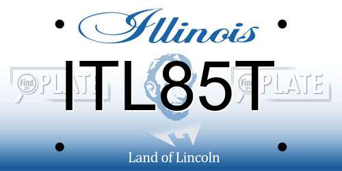 ITL85T Illinois License Plate