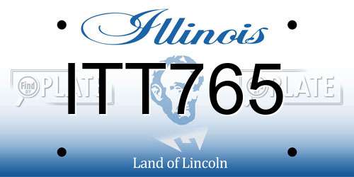 ITT765 Illinois License Plate