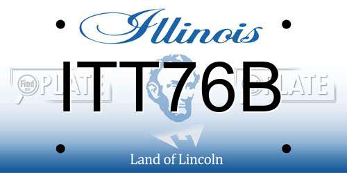 ITT76B Illinois License Plate