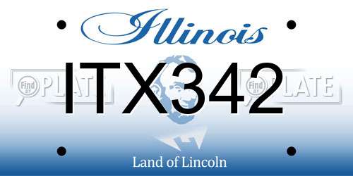 ITX342 Illinois License Plate