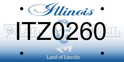 ITZ0260 Illinois License Plate