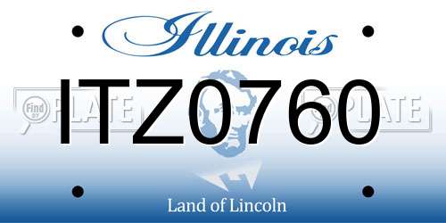 ITZ0760 Illinois License Plate