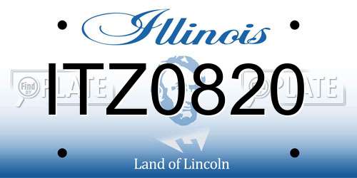 ITZ0820 Illinois License Plate