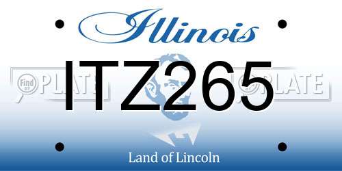 ITZ265 Illinois License Plate