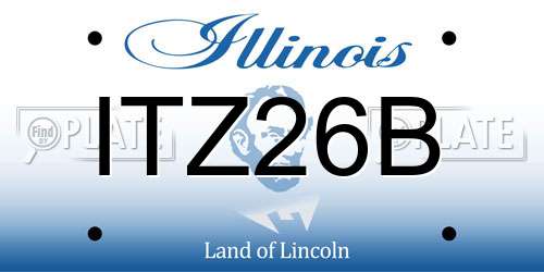 ITZ26B Illinois License Plate