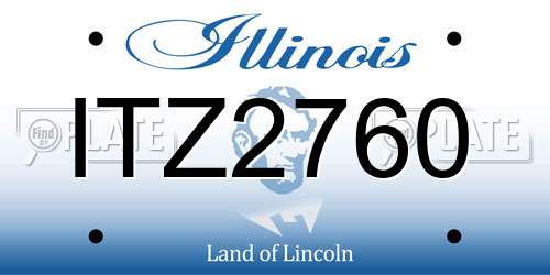 ITZ2760 Illinois License Plate