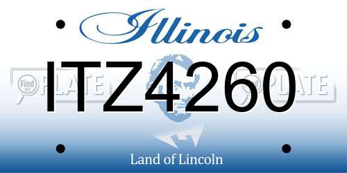 ITZ4260 Illinois License Plate