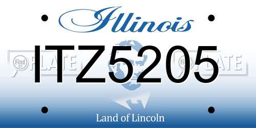 ITZ5205 Illinois License Plate