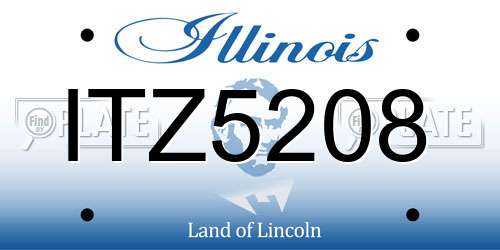ITZ5208 Illinois License Plate