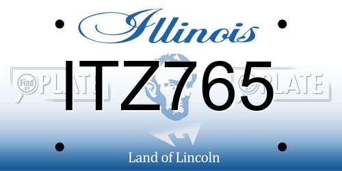 ITZ765 Illinois License Plate