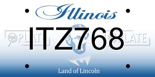 ITZ768 Illinois License Plate