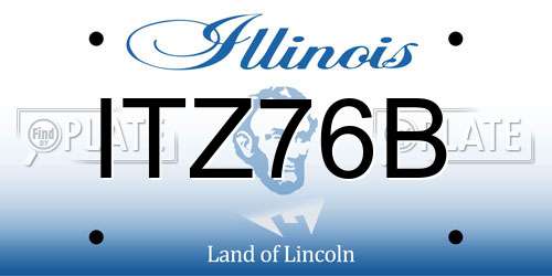 ITZ76B Illinois License Plate