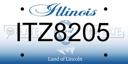 ITZ8205 Illinois License Plate