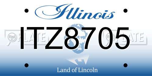 ITZ8705 Illinois License Plate