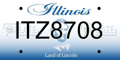 ITZ8708 Illinois License Plate