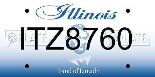 ITZ8760 Illinois License Plate