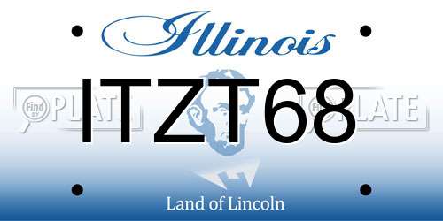 ITZT68 Illinois License Plate