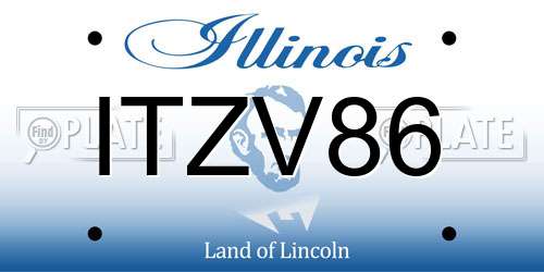 ITZV86 Illinois License Plate