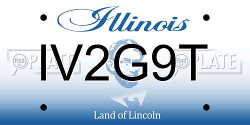 IV2G9T Illinois License Plate