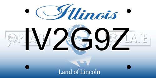 IV2G9Z Illinois License Plate