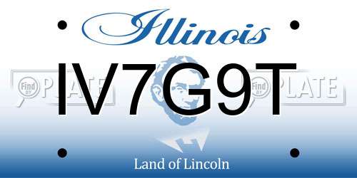 IV7G9T Illinois License Plate