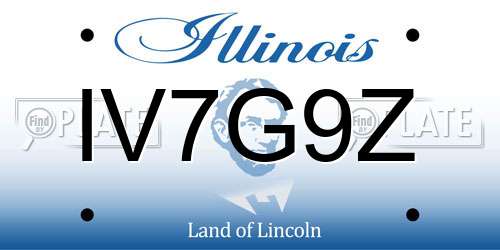 IV7G9Z Illinois License Plate
