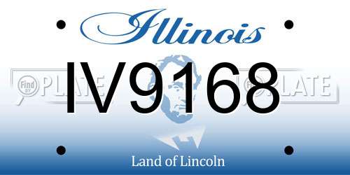 IV9168 Illinois License Plate