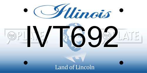 IVT692 Illinois License Plate
