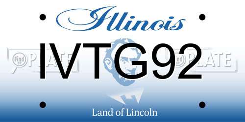 IVTG92 Illinois License Plate