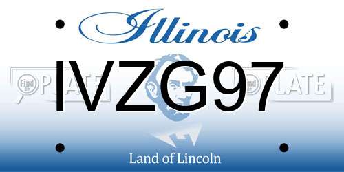 IVZG97 Illinois License Plate