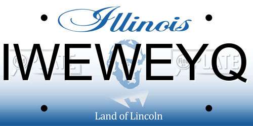 IWEWEYQ Illinois License Plate