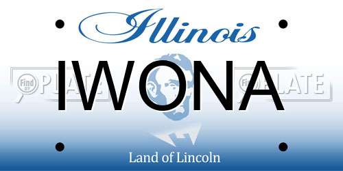 IWONA Illinois License Plate