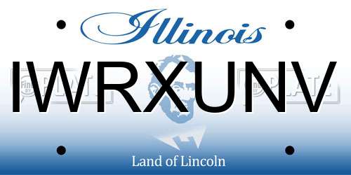 IWRXUNV Illinois License Plate