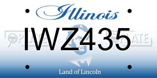 IWZ435 Illinois License Plate