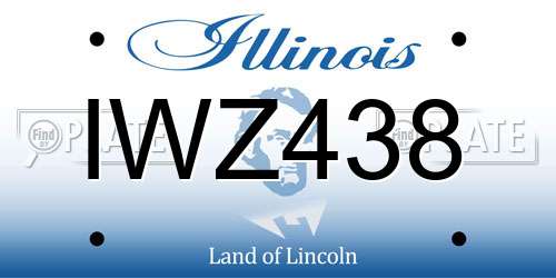 IWZ438 Illinois License Plate