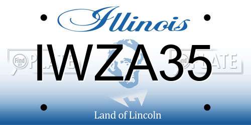 IWZA35 Illinois License Plate