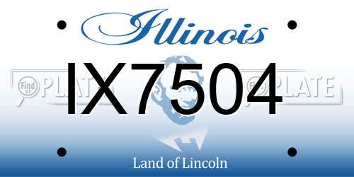 IX7504 Illinois License Plate