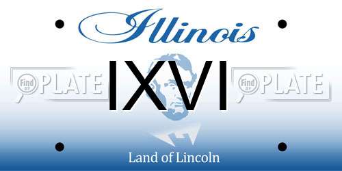 IXVI Illinois License Plate