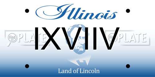 IXVIIV Illinois License Plate