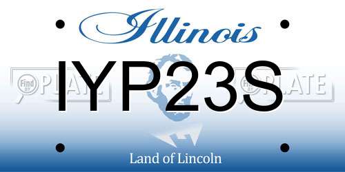 IYP23S Illinois License Plate
