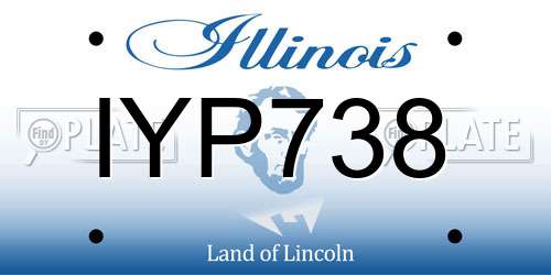 IYP738 Illinois License Plate