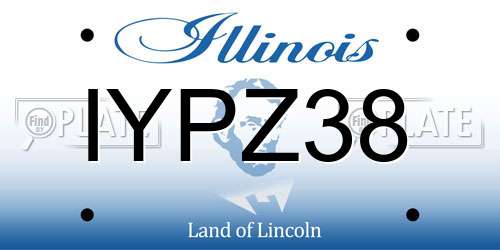 IYPZ38 Illinois License Plate