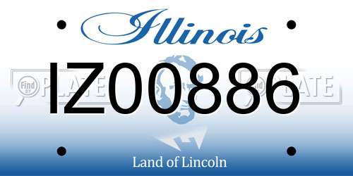 IZ00886 Illinois License Plate