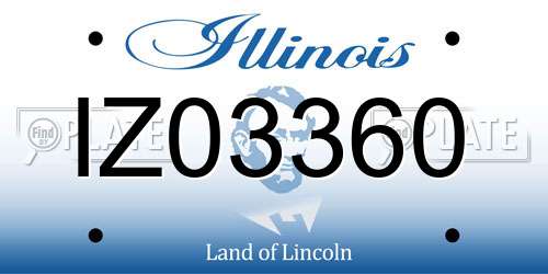 IZ03360 Illinois License Plate