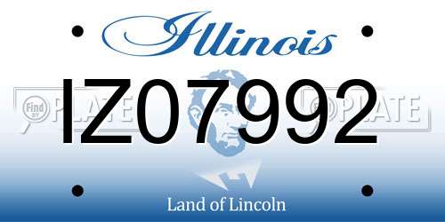 IZ07992 Illinois License Plate