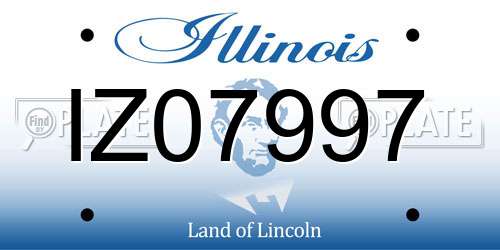 IZ07997 Illinois License Plate